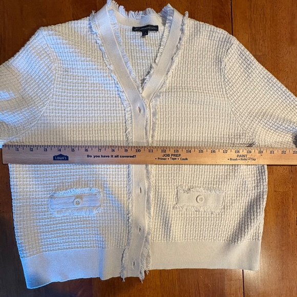 Cream Crop Cardigan, Size L, Adrianna Papell, NWOT - Picture 8 of 11